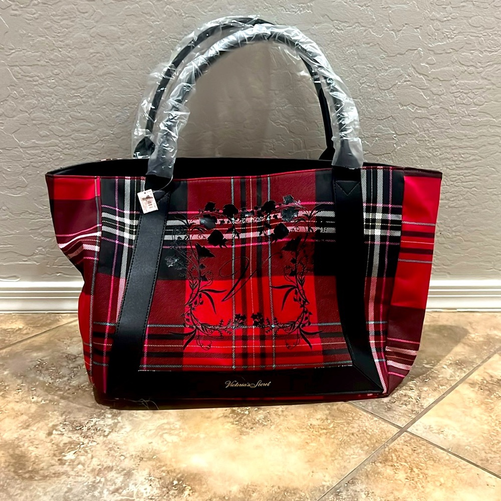 NEW! Victoria Secret Plaid tote
